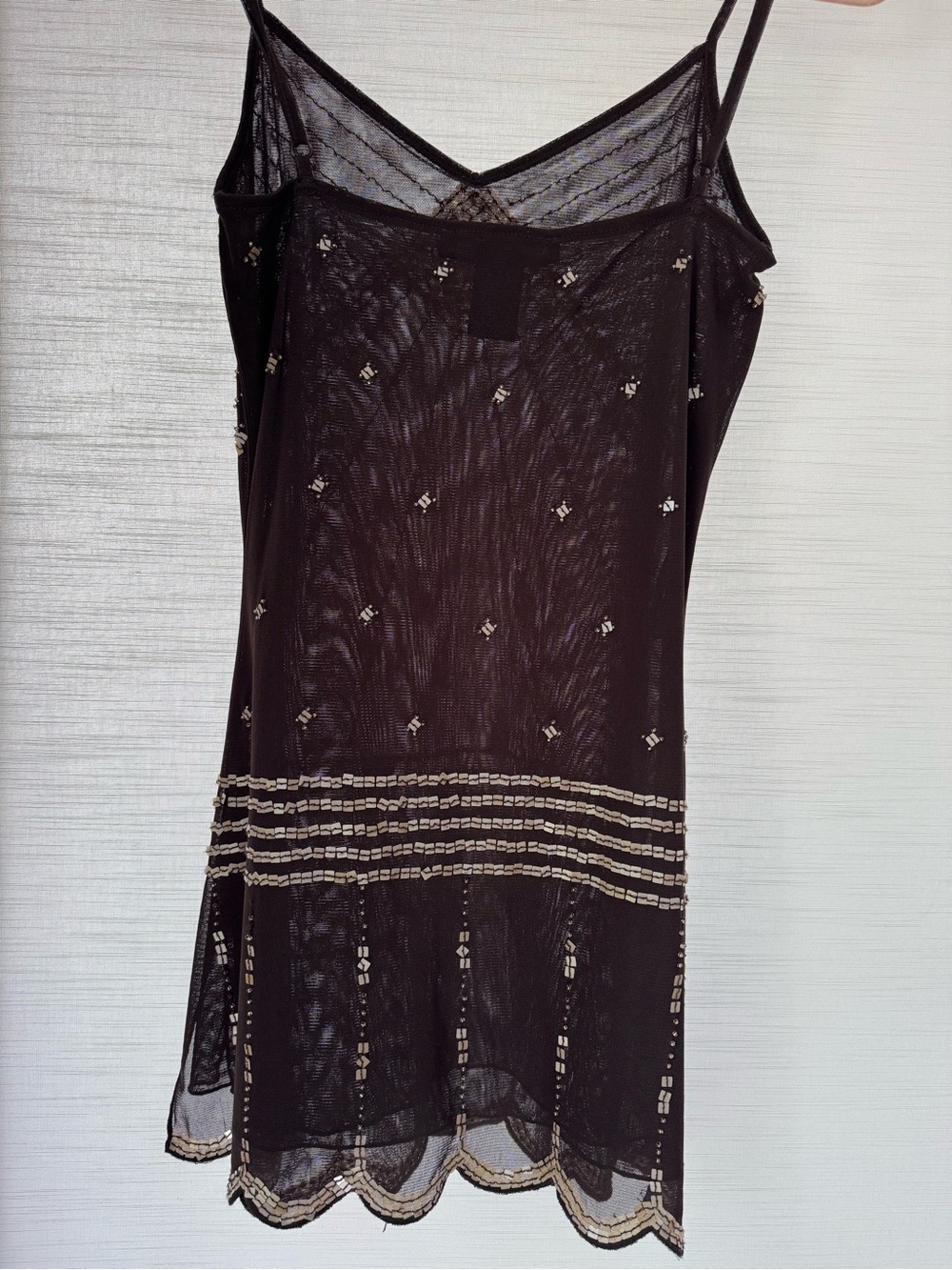Vintage Arden B Dark Brown Beaded Camisole with Adjustable Straps - Picture 9 of 9